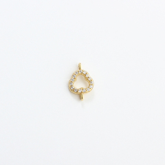 925 Sterling Silver CZ 3-Leaf Clover Connector Charm