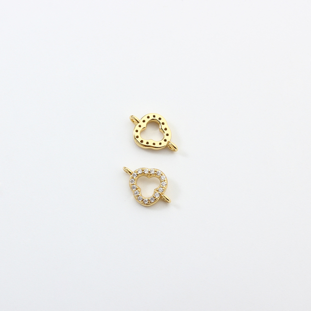 925 Sterling Silver CZ 3-Leaf Clover Connector Charm