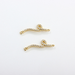 925 Sterling Silver CZ Snake Connector Charm