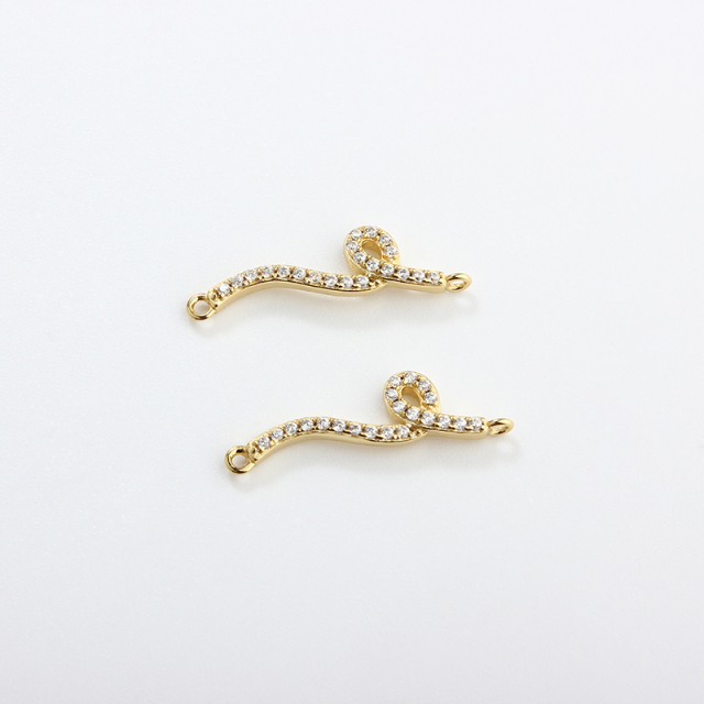 925 Sterling Silver CZ Snake Connector Charm