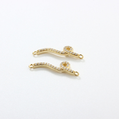 925 Sterling Silver CZ Snake Connector Charm