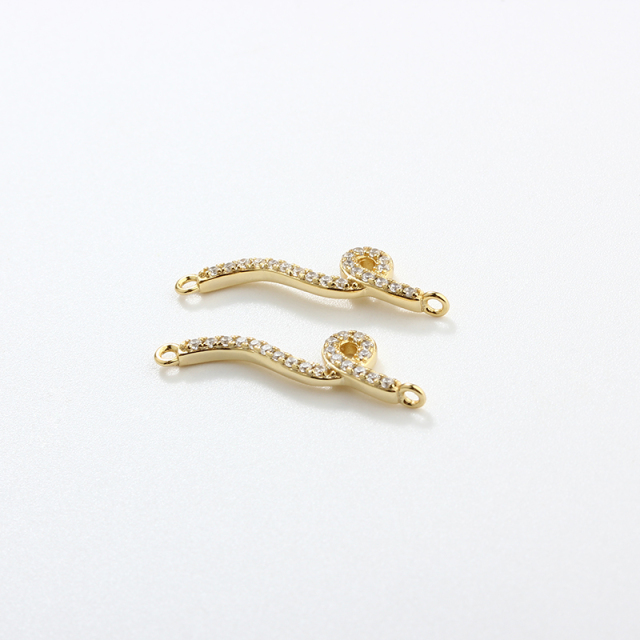 925 Sterling Silver CZ Snake Connector Charm