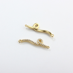 925 Sterling Silver CZ Snake Connector Charm