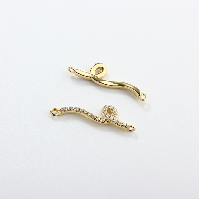 925 Sterling Silver CZ Snake Connector Charm