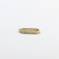 925 Sterling Silver Square CZ Link Connector Charm