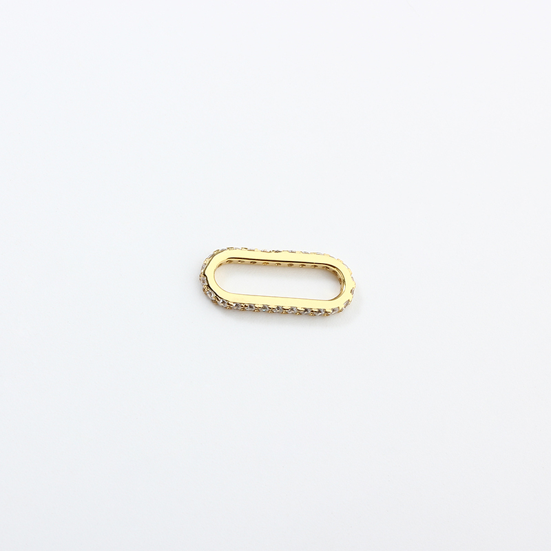 925 Sterling Silver Square CZ Link Connector Charm
