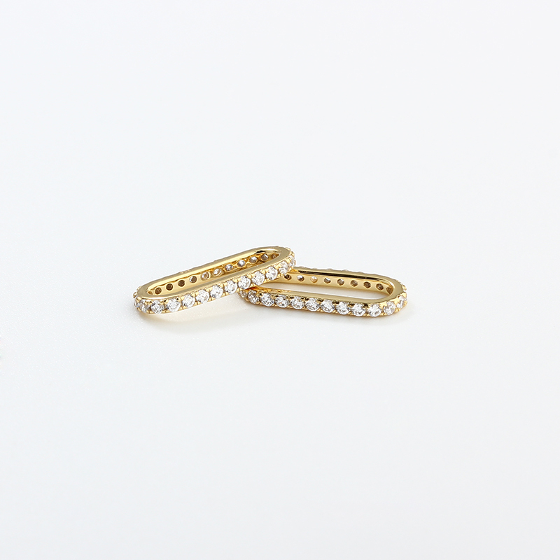 925 Sterling Silver Square CZ Link Connector Charm