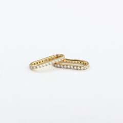 925 Sterling Silver Square CZ Link Connector Charm