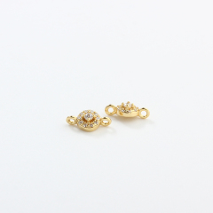 925 Sterling Silver Micro Pave CZ Round Connector Charm