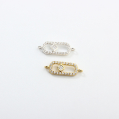 925 Sterling Silver Square Connector Charm