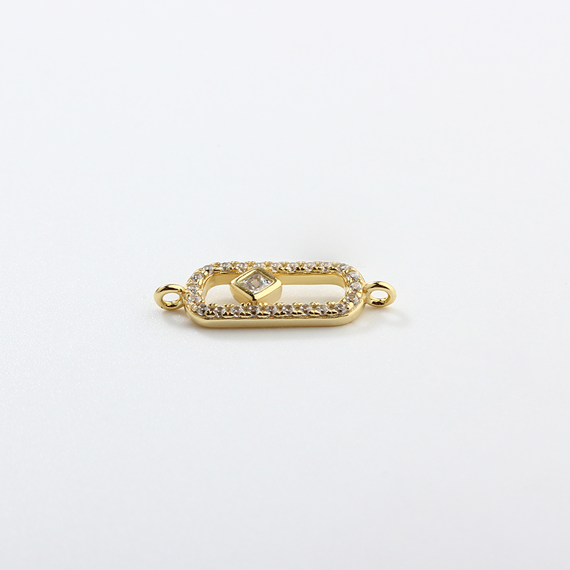 925 Sterling Silver Square Connector Charm