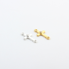 925 Sterling Silver Cross Connector Charm,7.4*13mm