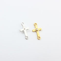 925 Sterling Silver Cross Connector Charm,7.4*13mm