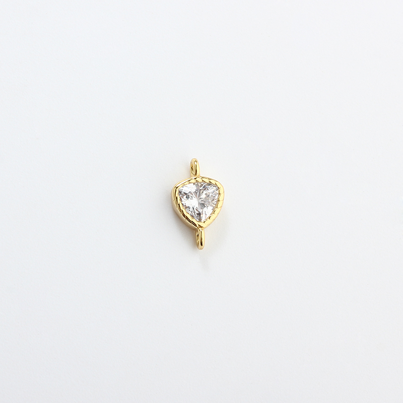 925 Sterling Silver 4*4mm Triangle CZ Connector Charm