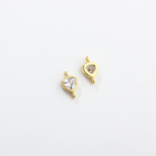 925 Sterling Silver 4*4mm Triangle CZ Connector Charm