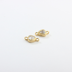925 Sterling Silver 4*4mm Triangle CZ Connector Charm
