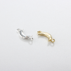 925 Sterling Silver Moon Connector