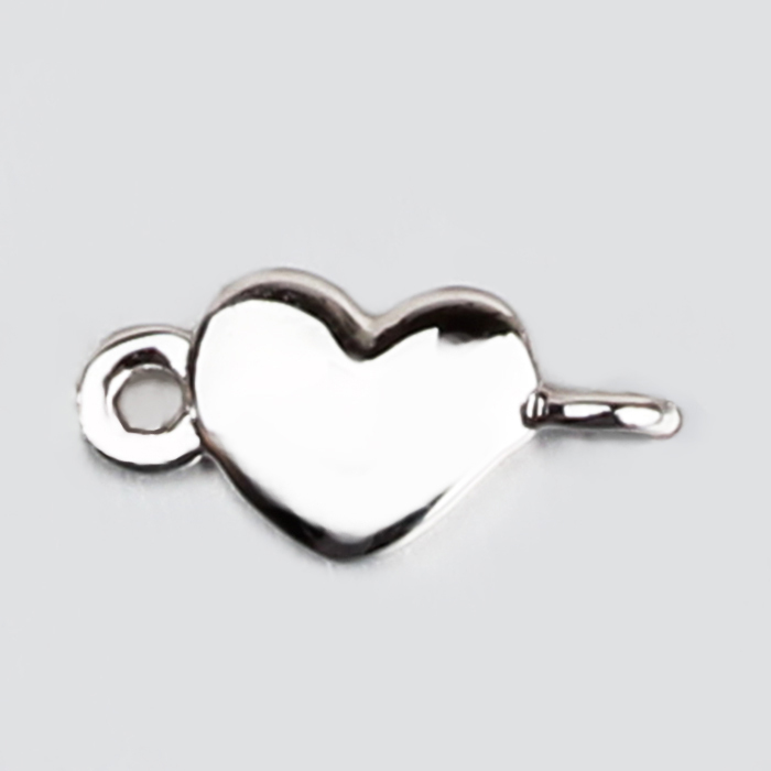 925 Sterling Silver Heart Link Chain Charm Connector