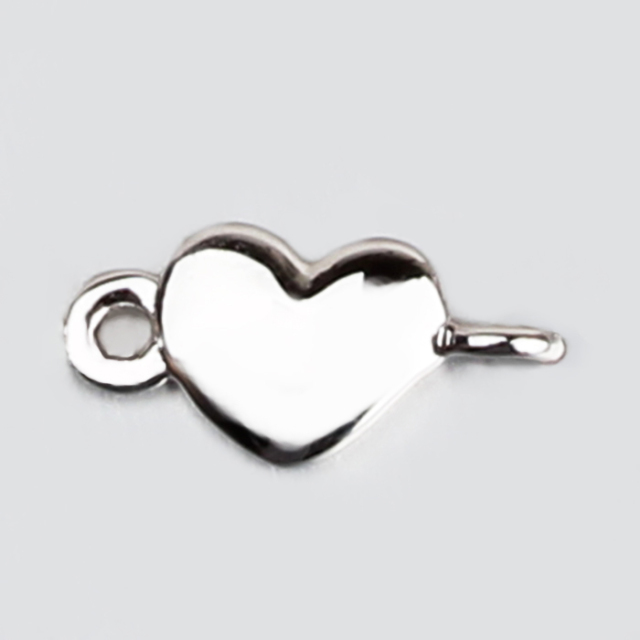 925 Sterling Silver Heart Link Chain Charm Connector