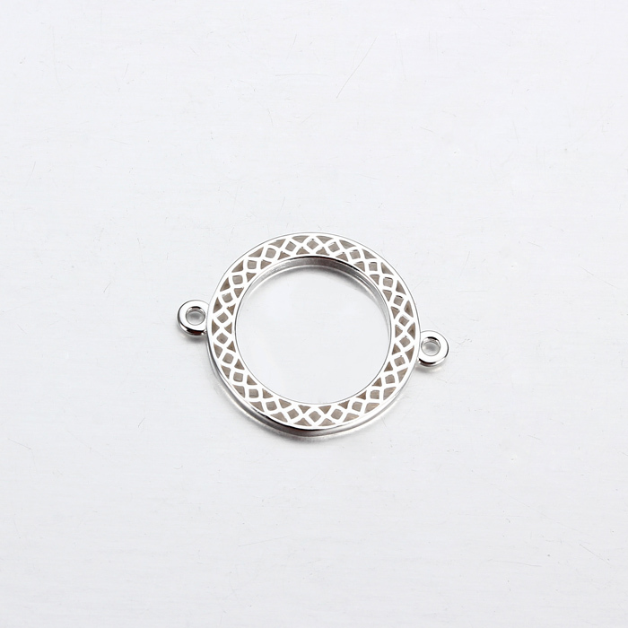 925 Sterling Silver Circle Ring Charm Connector -15mm