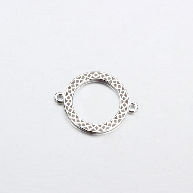 925 Sterling Silver Circle Ring Charm Connector -15mm
