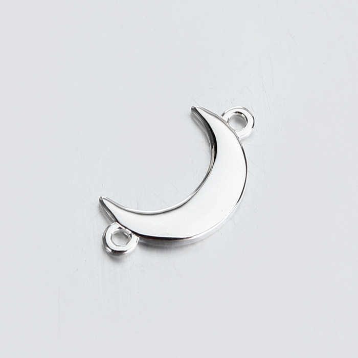 Renfook Sterling Silver Moon Connector For Spring Jewelry