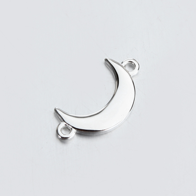 Renfook Sterling Silver Moon Connector For Spring Jewelry