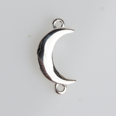 Renfook Sterling Silver Moon Connector For Spring Jewelry
