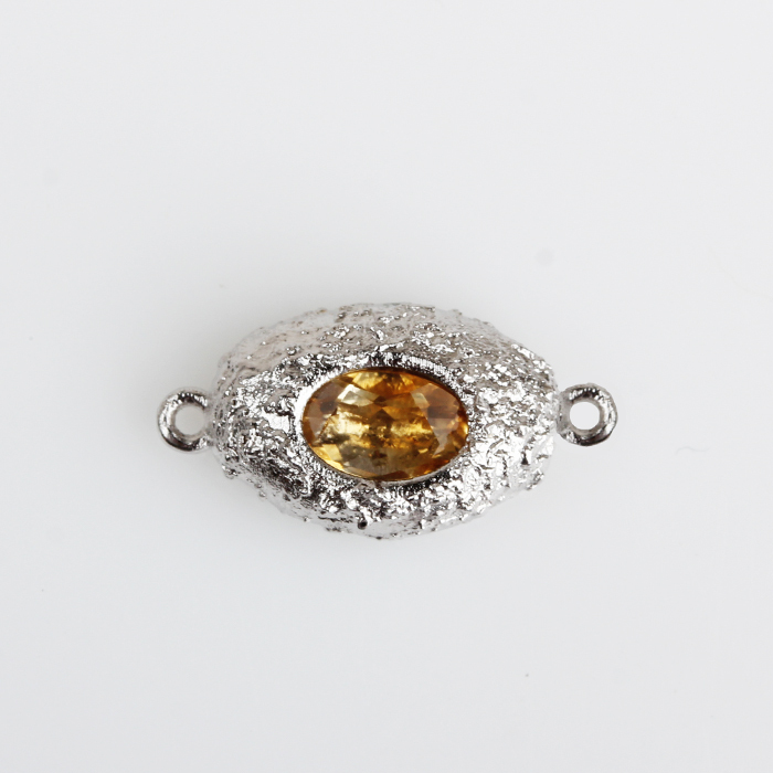 Renfook 925 Sterling Silver Hammer Connector With Colorful Stone