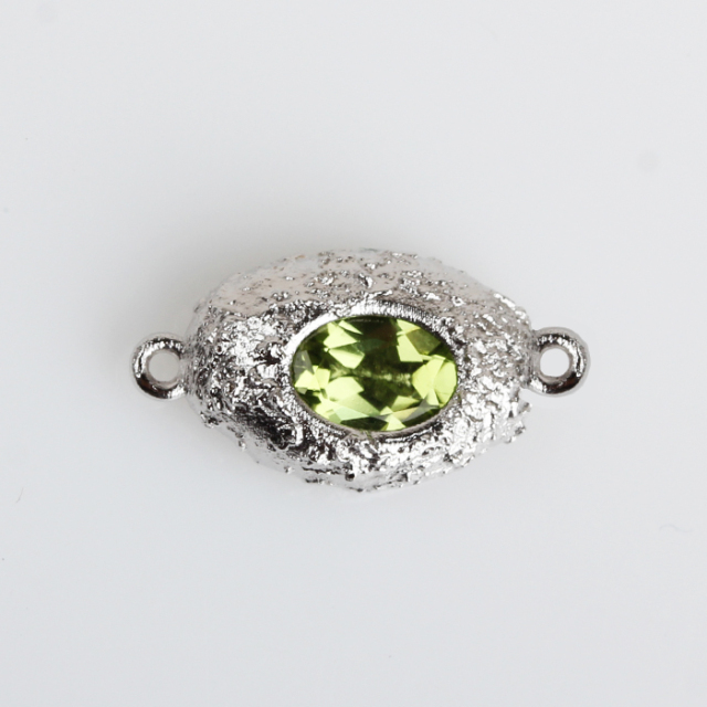Renfook 925 Sterling Silver Hammer Connector With Colorful Stone