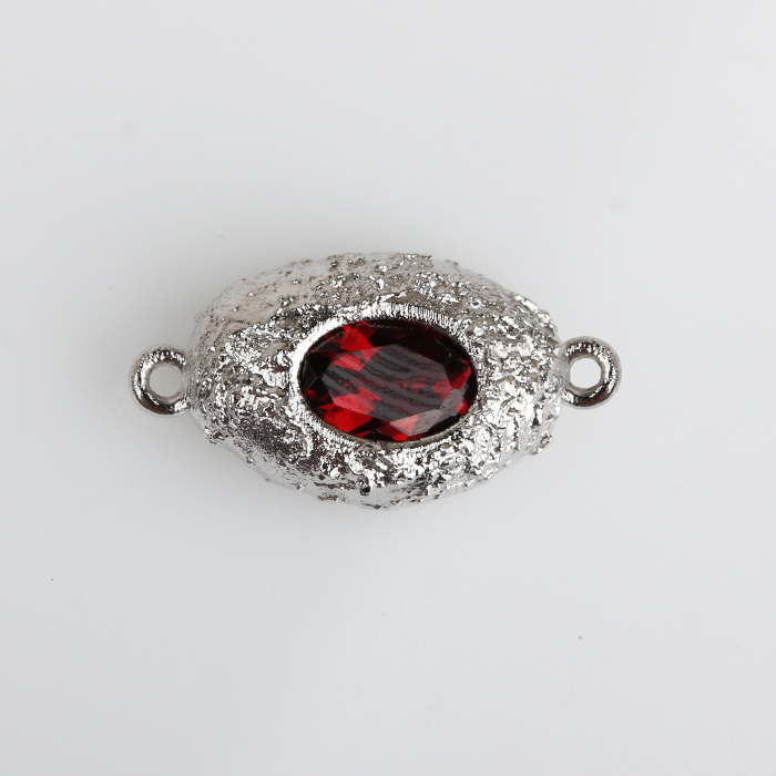 Renfook 925 Sterling Silver Hammer Connector With Colorful Stone