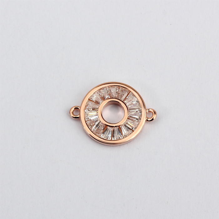 Renfook 925 Sterling Silver Cubic Zirconia Baguette Connector