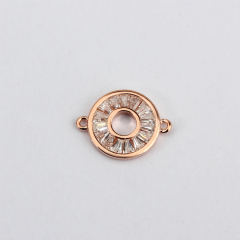 Renfook 925 Sterling Silver Cubic Zirconia Baguette Connector