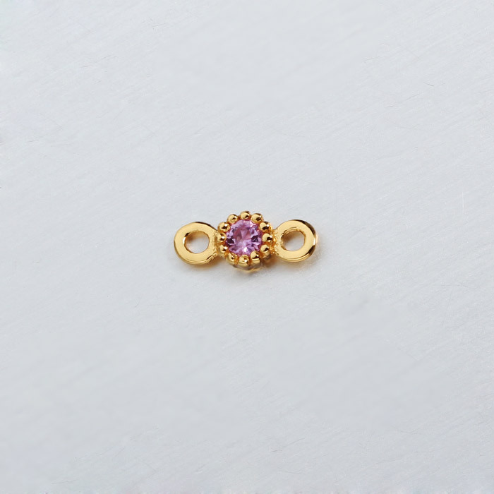 925 Sterling Silver Gemstone Round Connector -3mm
