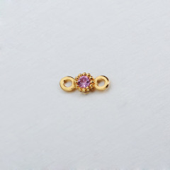 925 Sterling Silver Gemstone Round Connector -3mm