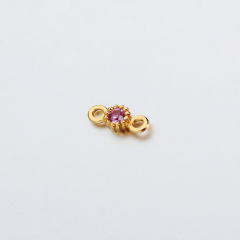 925 Sterling Silver Gemstone Round Connector -3mm