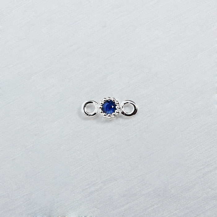 925 Sterling Silver Gemstone Round Connector -3mm