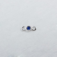 925 Sterling Silver Gemstone Round Connector -3mm