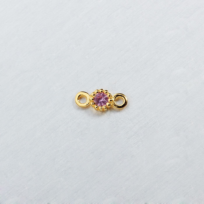 925 Sterling Silver Gemstone Round Connector Charm --3mm