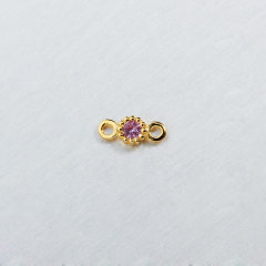925 Sterling Silver Gemstone Round Connector Charm --3mm