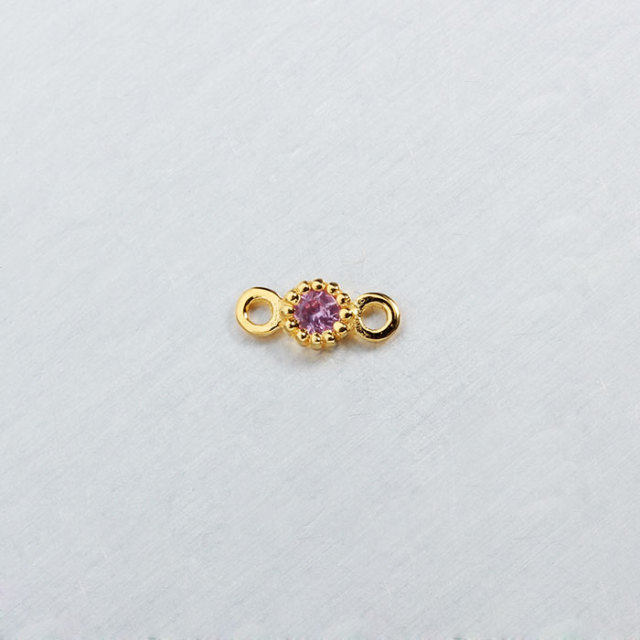 925 Sterling Silver Gemstone Round Connector Charm --3mm