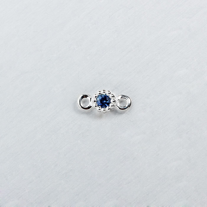 925 Sterling Silver Gemstone Round Connector Charm --3mm