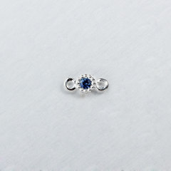 925 Sterling Silver Gemstone Round Connector Charm --3mm