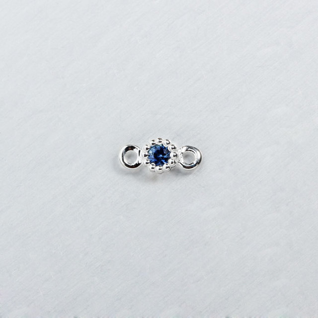 925 Sterling Silver Gemstone Round Connector Charm --3mm