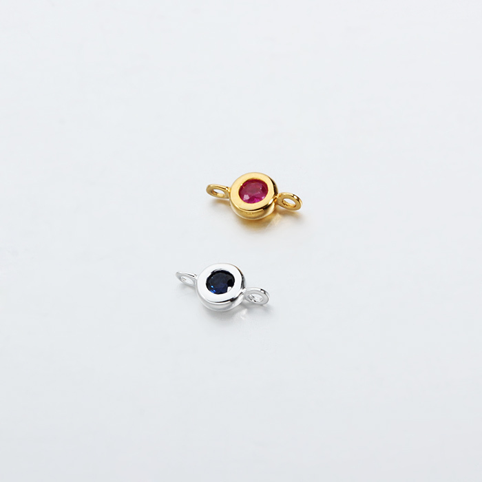 925 Sterling Silver Gemstone Round Connector --4.5mm
