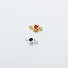925 Sterling Silver Gemstone Round Connector --4.5mm
