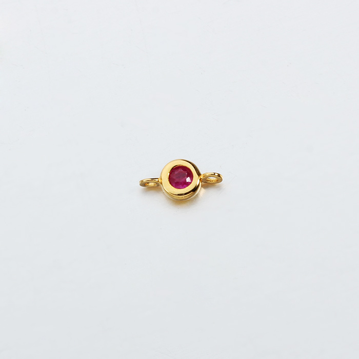 925 Sterling Silver Gemstone Round Connector --4.5mm