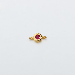 925 Sterling Silver Gemstone Round Connector --4.5mm