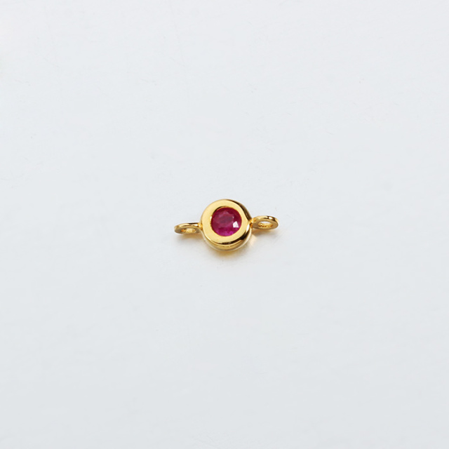925 Sterling Silver Gemstone Round Connector --4.5mm