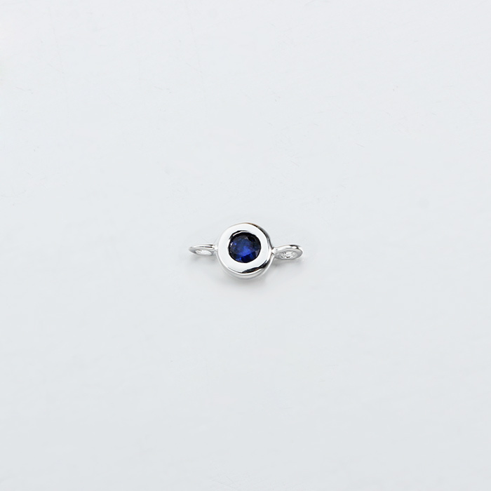925 Sterling Silver Gemstone Round Connector --4.5mm